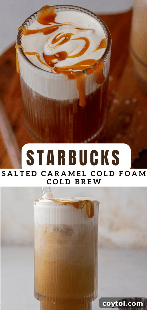 Craft Your Own Starbucks Salted Caramel Cold Foam Cold Brew 14 Pin for Starbucks salted caramel cold foam cold brew recipe
