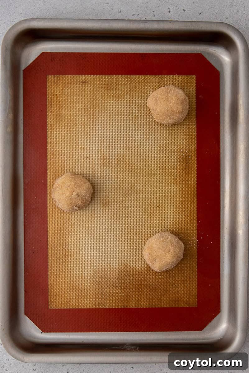 Cookie dough on baking sheet, perfectly spaced and ready for the oven to become spooky spider cookies.