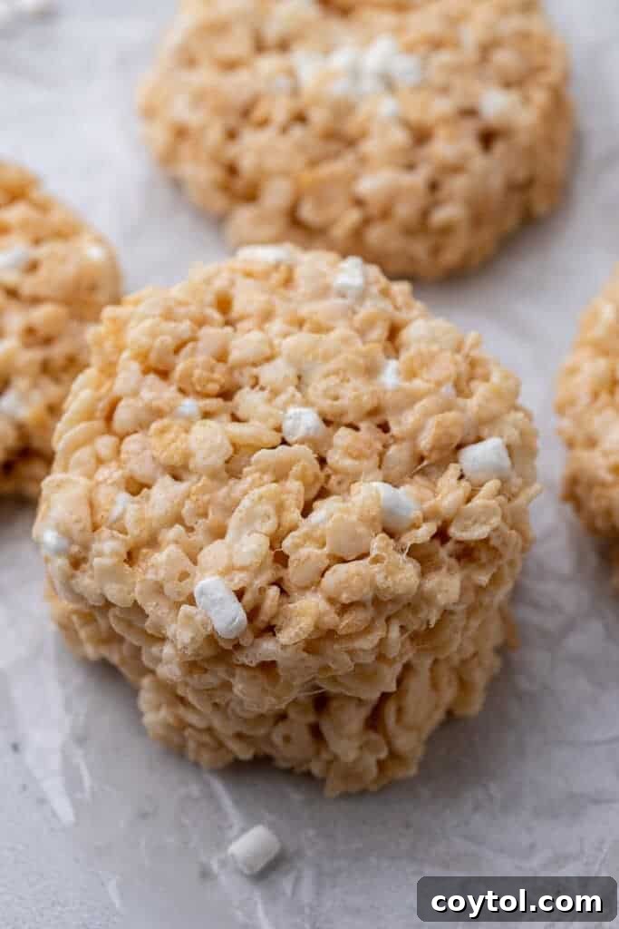 Crumbl-Style No-Bake Rice Krispies Treats 11 Crumbl Rice Krispies bar cookies