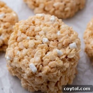 Crumbl-Style No-Bake Rice Krispies Treats 13 Crumbl Rice Krispies bar cookies