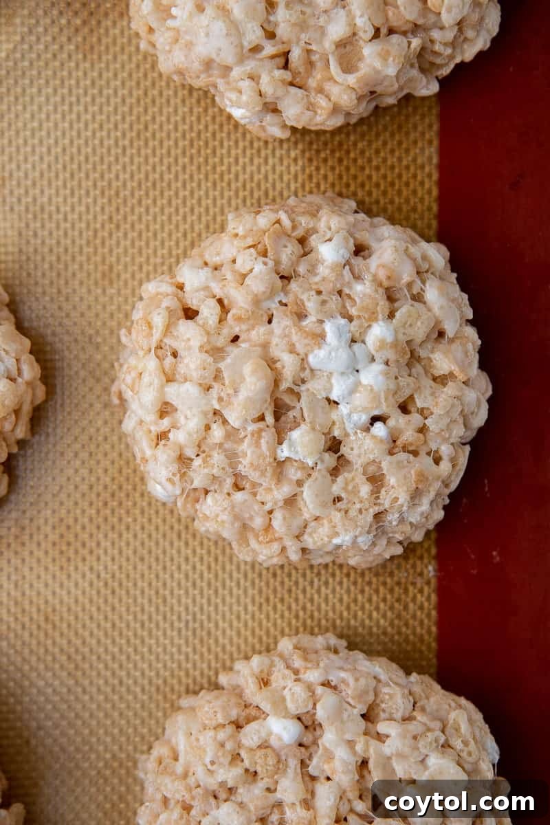 Crumbl-Style No-Bake Rice Krispies Treats 9 No bake rice krispies bar cookies