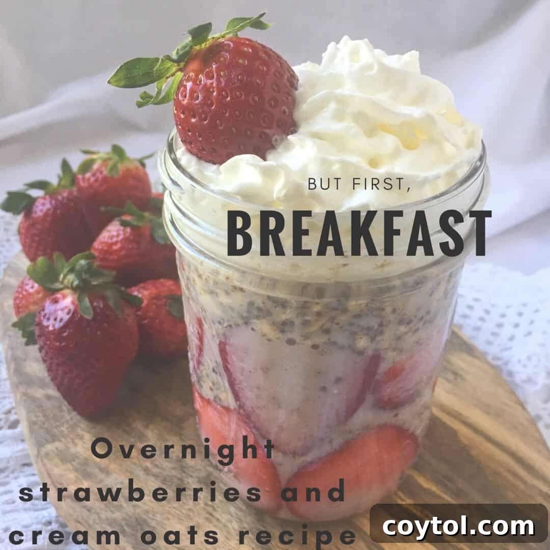 Overnight strawberry and cream oats recipe card