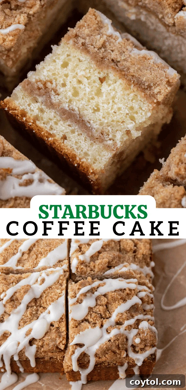 Starbucks coffee cake with cinnamon streusel