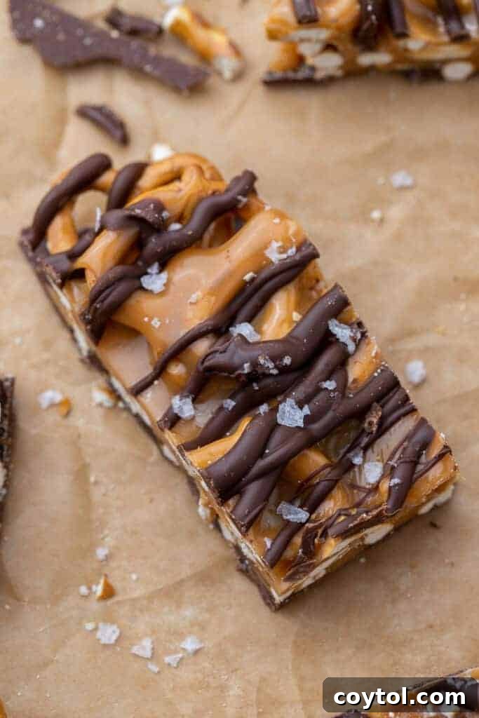 Pretzel caramel chocolate bar