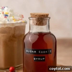 Sugar cookie syrup in a container