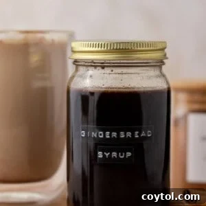 Gingerbread syrup in a jar