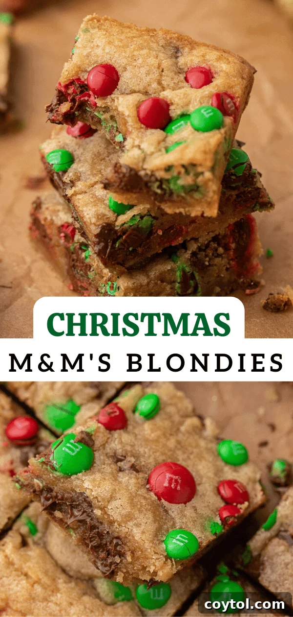 Christmas M&M blondies