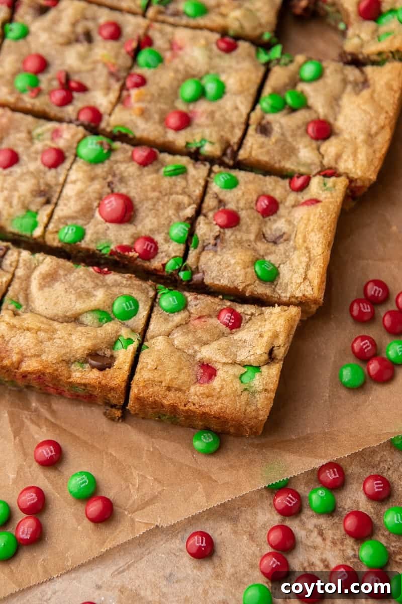 Sliced Christmas blondies