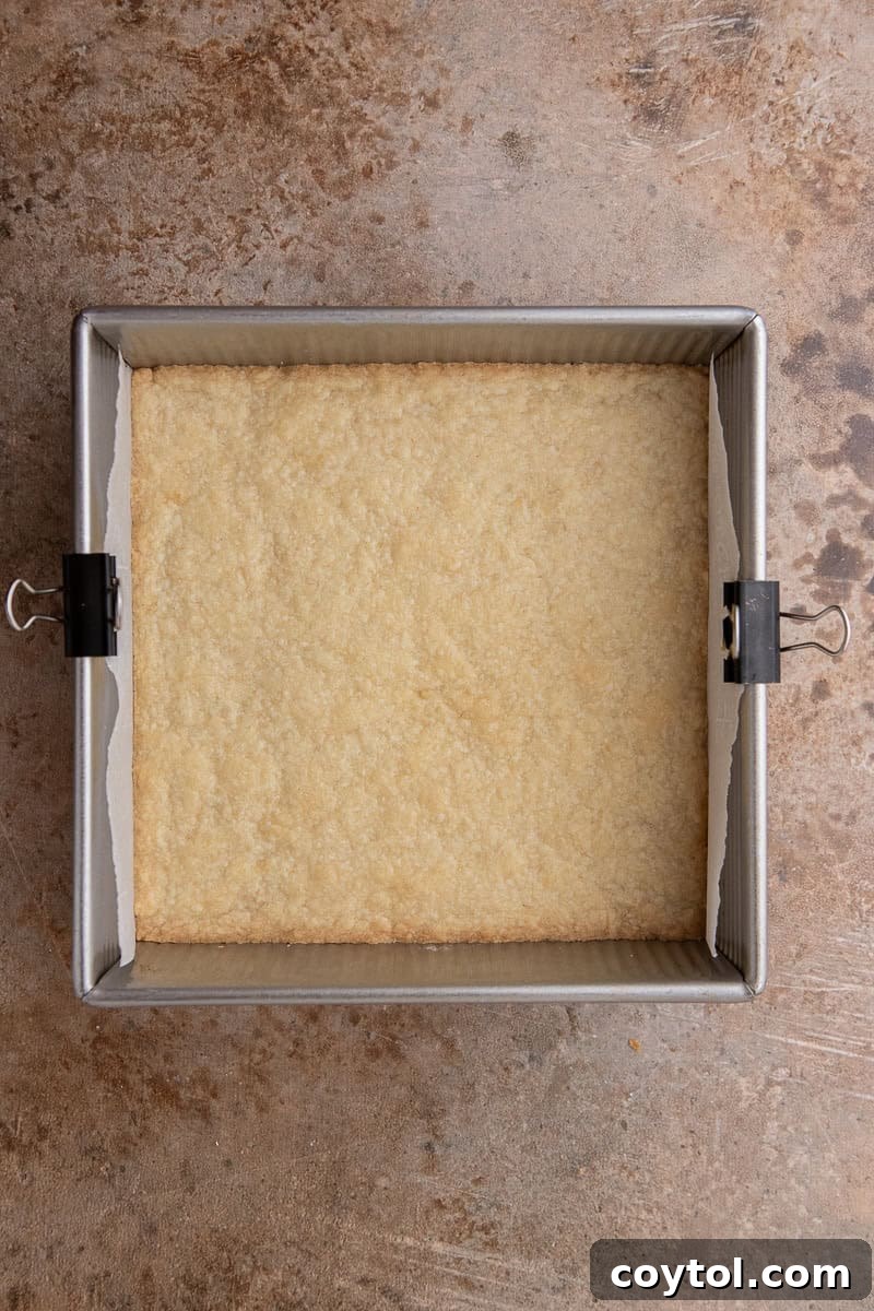 shortbread dough in a pan