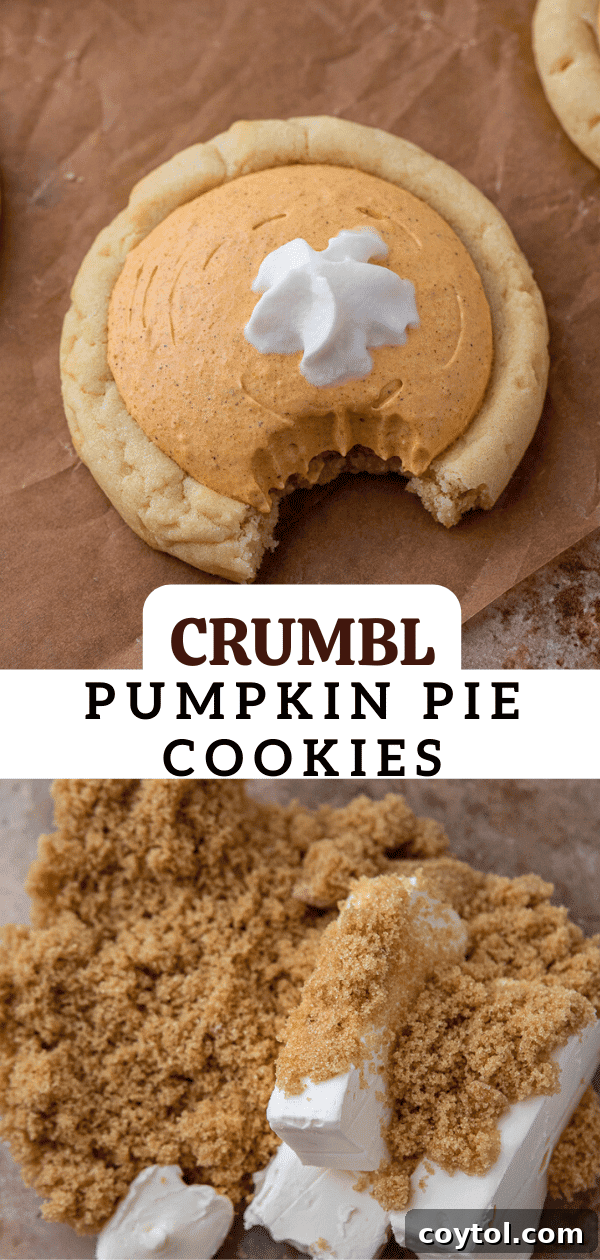 Crumbl's Divine Pumpkin Pie Cookies 15 An overhead shot of homemade Crumbl pumpkin pie cookies, showing the soft cookie base and creamy spiced topping, ideal for Pinterest.