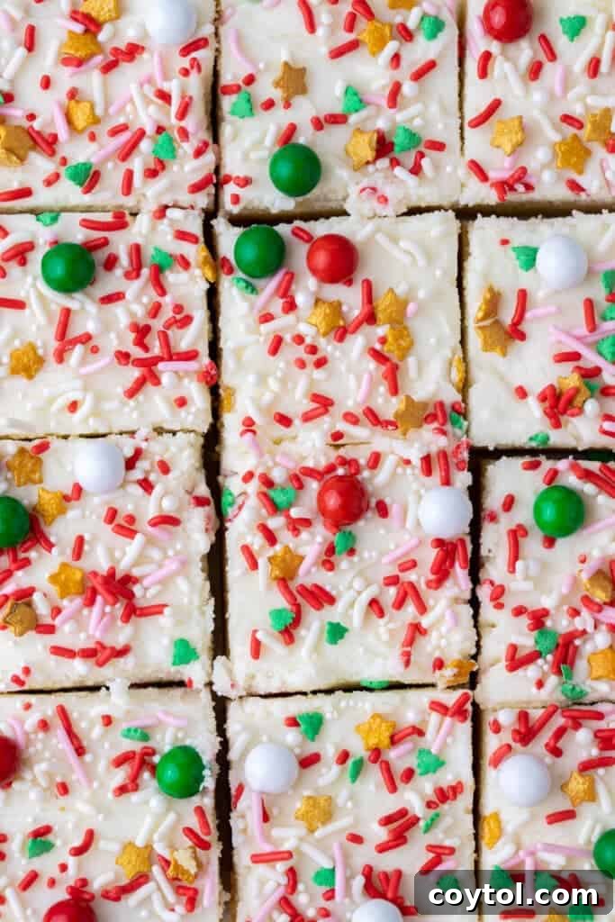 Overhead shot of cookie bar frosting