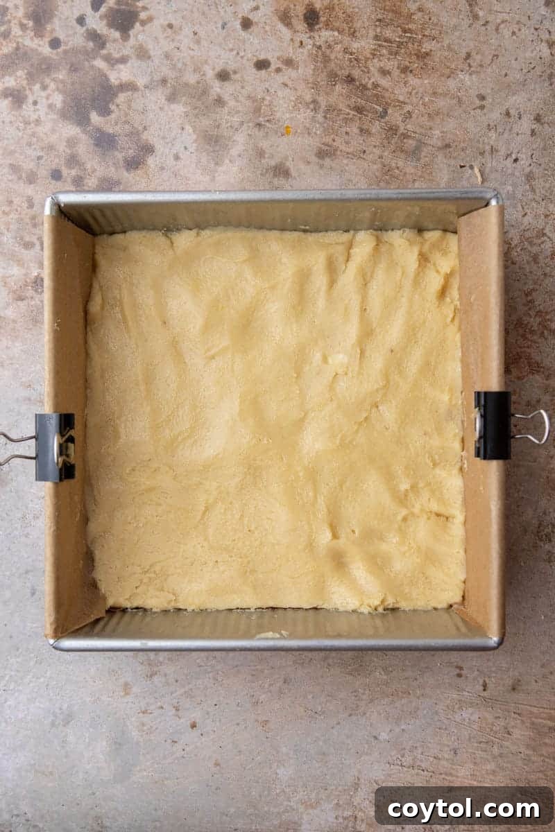 Sugar cookie dough in a pan