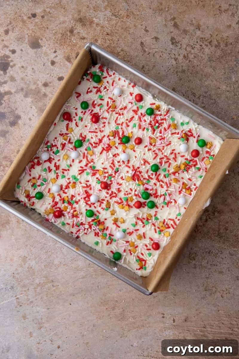 Frosted sugar cookies in a pan