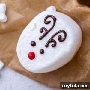 Reindeer marshmallow hot cocoa toppers