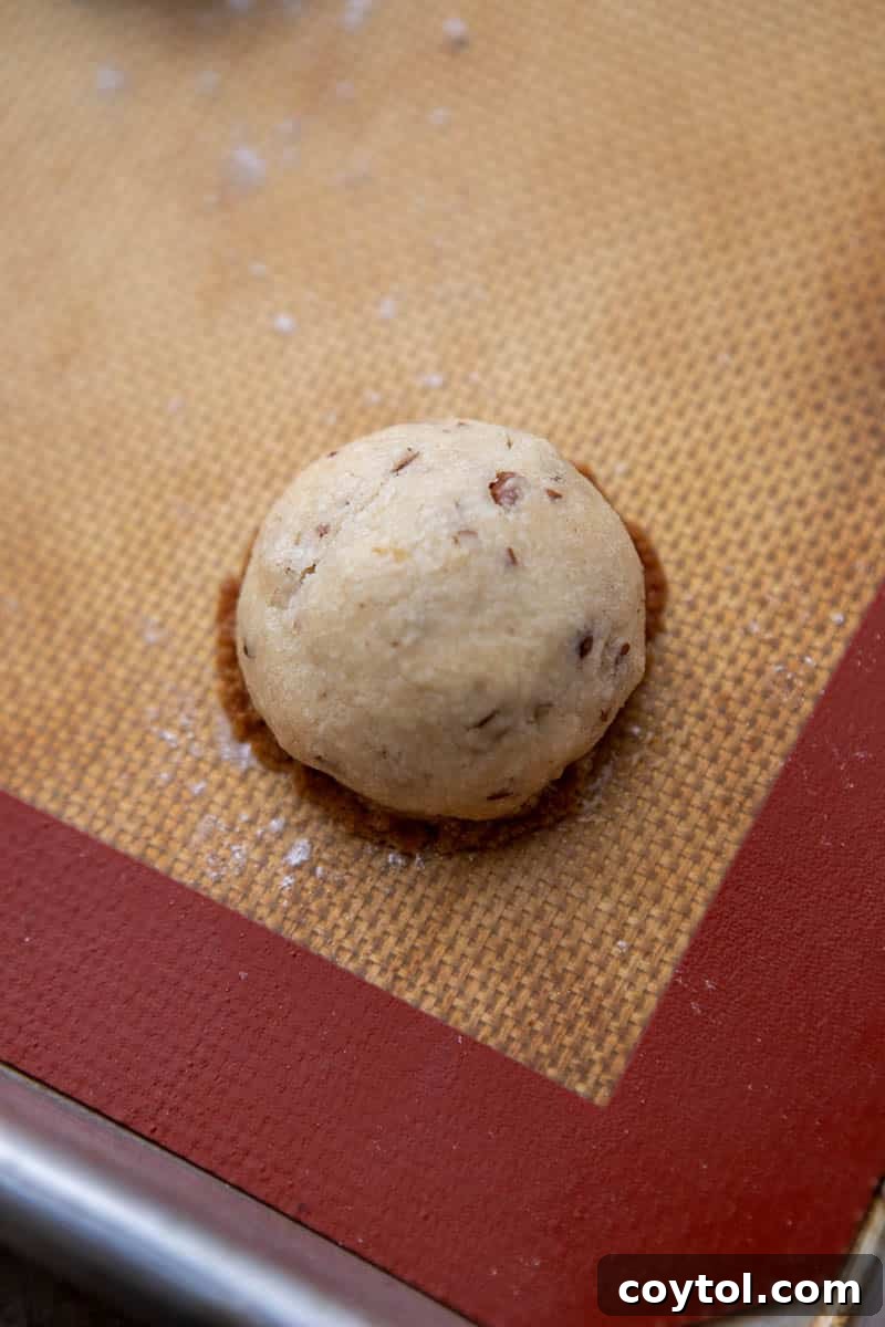 Baked warm cookies on a baking sheet