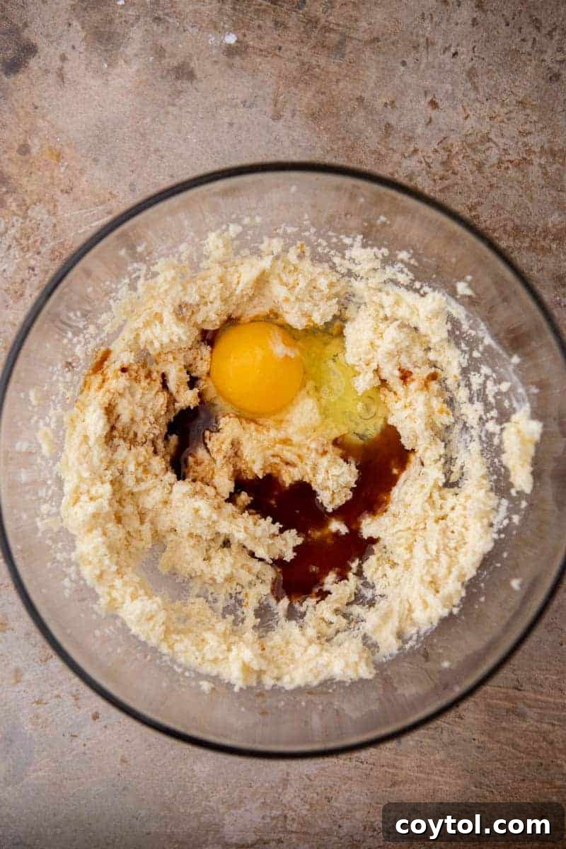 Wet ingredients for sugar cookies in a bowl