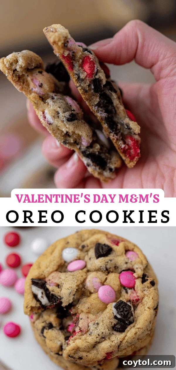 Valentine's day Oreo M&M's cookies