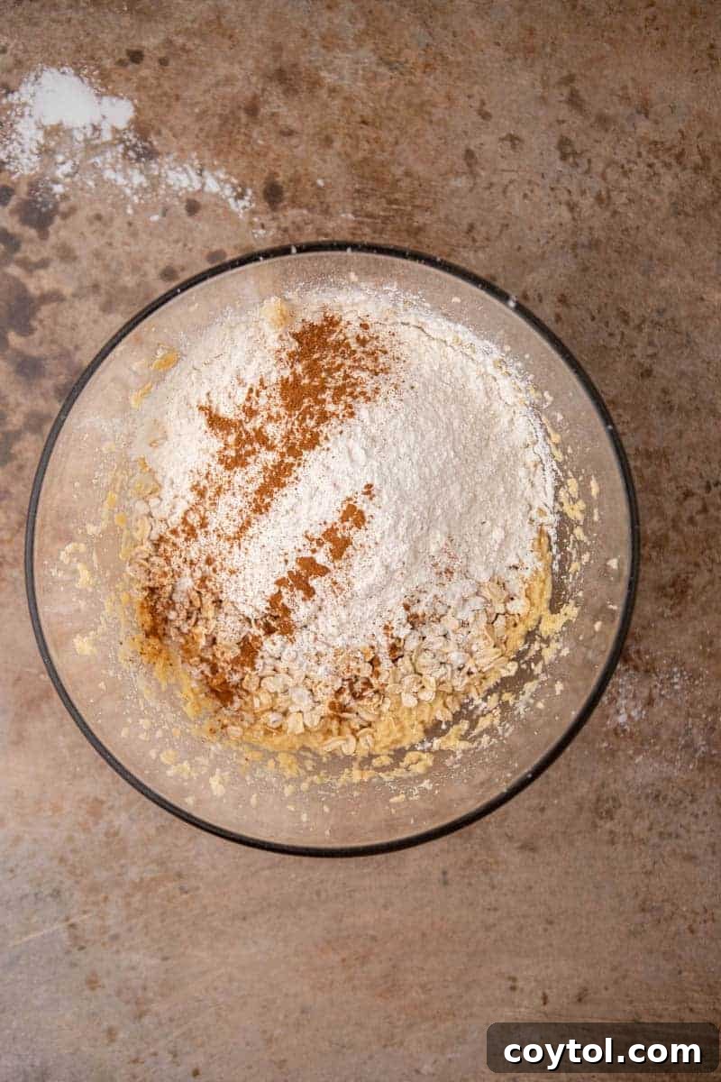 Your New Favorite Cowboy Cookie Recipe 6 Dry ingredients mixed in the wet ingredients