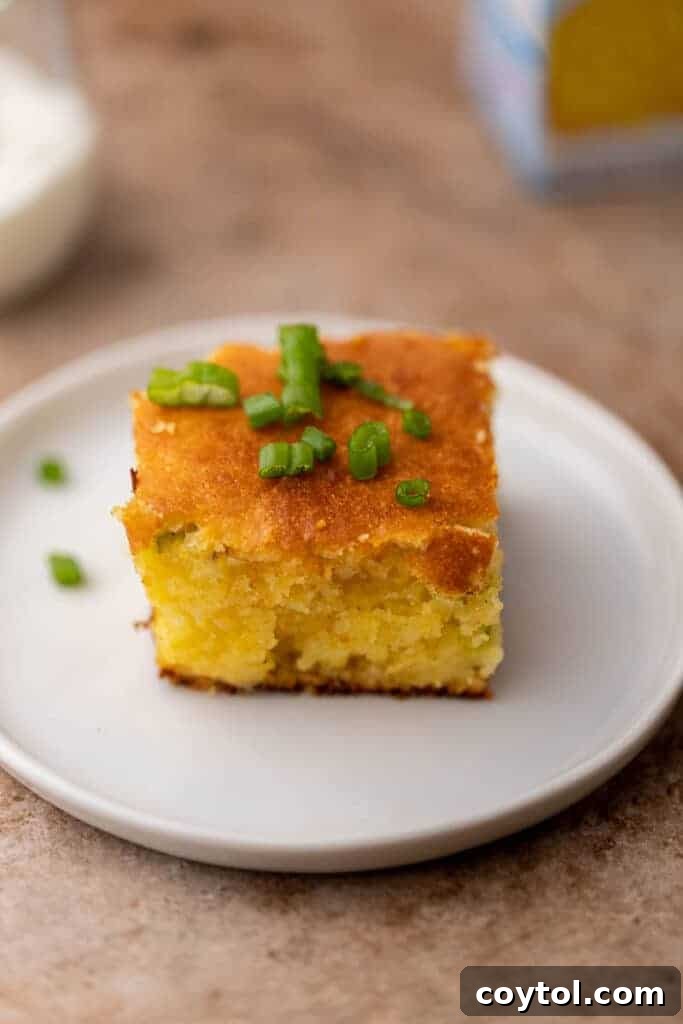 Better Jiffy cornbread topped with fresh green onions