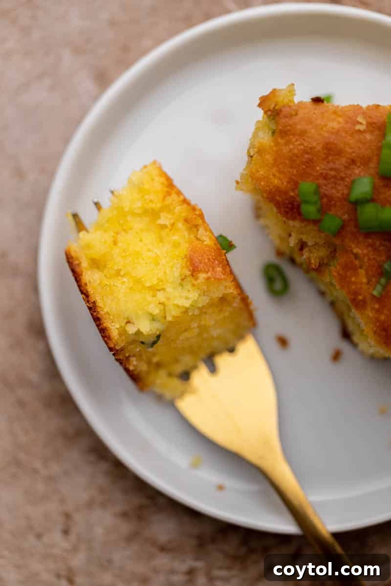 Skillet cornbread with a perfectly crispy crust