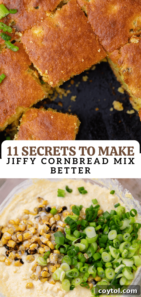 11 Secrets to make cornbread better, shareable social media image