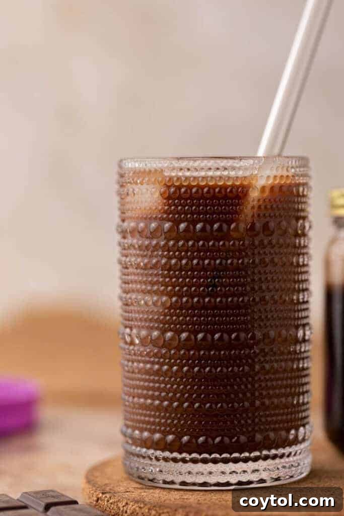 Refreshing Mocha Cold Brew Coffee Recipe in a tall glass