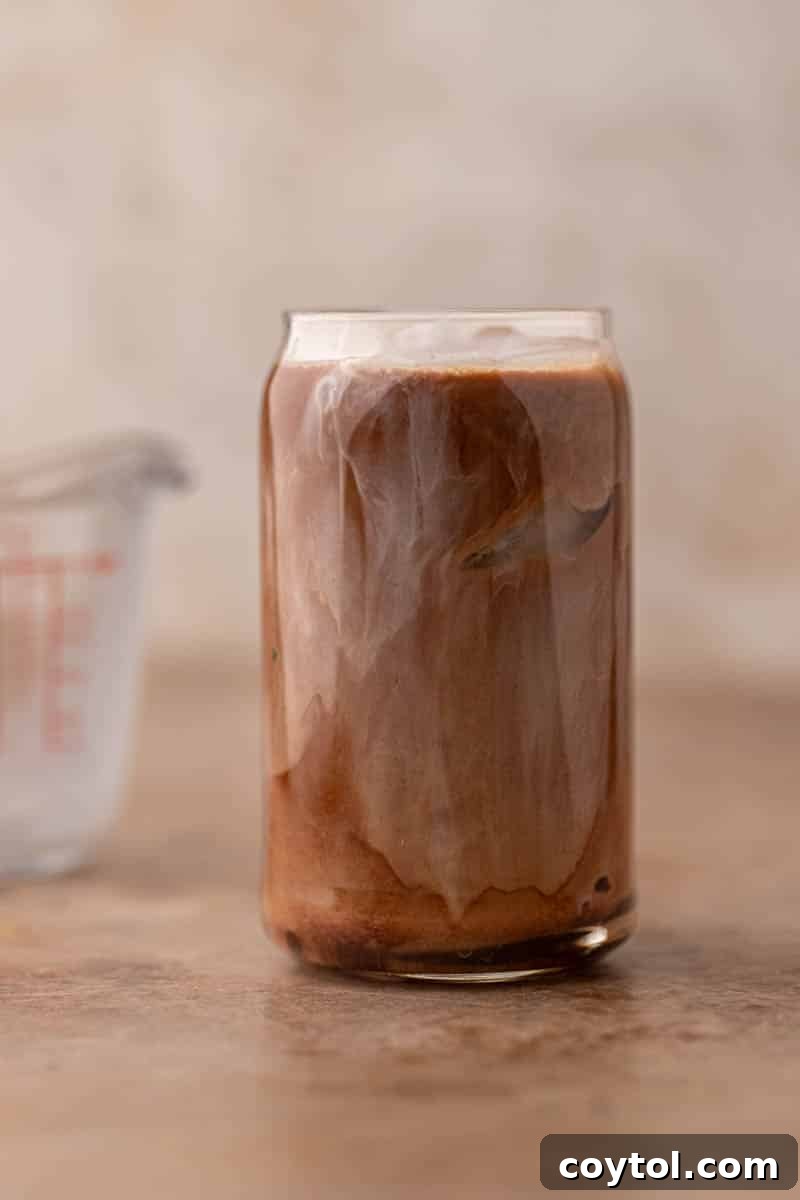 Finished Chick-fil-A Mocha Creme Cold Brew with perfect layers