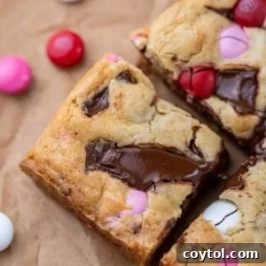Sweet & Simple Valentine M&M Blondies 11 Valentine's day m&m's blondies