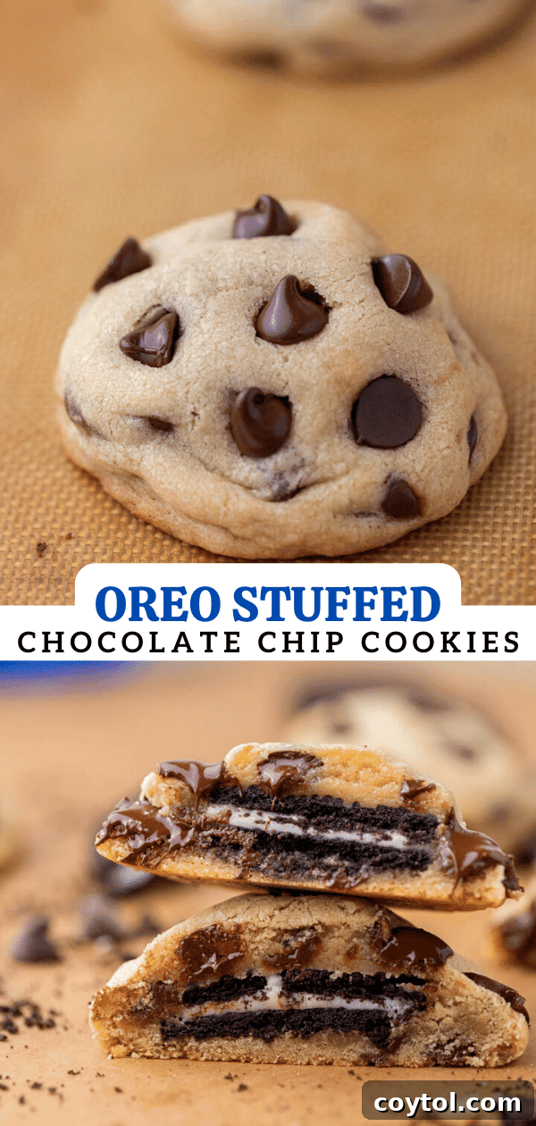 Oreo stuffed chocolate chip cookies