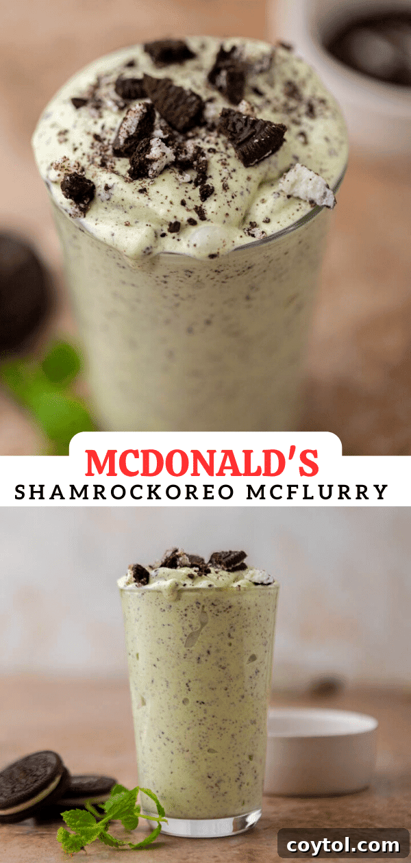 Mcdonald's Shamrock Oreo McFlurry - perfect for St. Patrick's Day.
