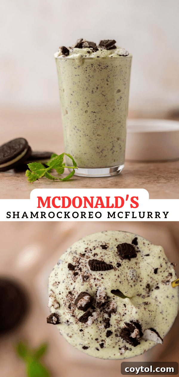Easy copycat McDonald's Shamrock Oreo McFlurry recipe.
