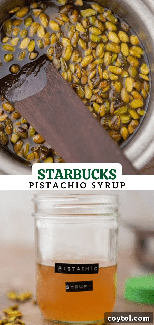 Starbucks Pistachio Coffee Delight 12 Starbucks pistachio syrup for coffee recipe pin for Pinterest