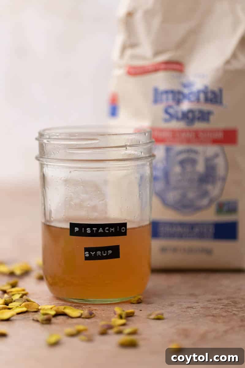 Starbucks Pistachio Coffee Delight 7 Starbucks pistachio syrup for coffee being poured into a glass