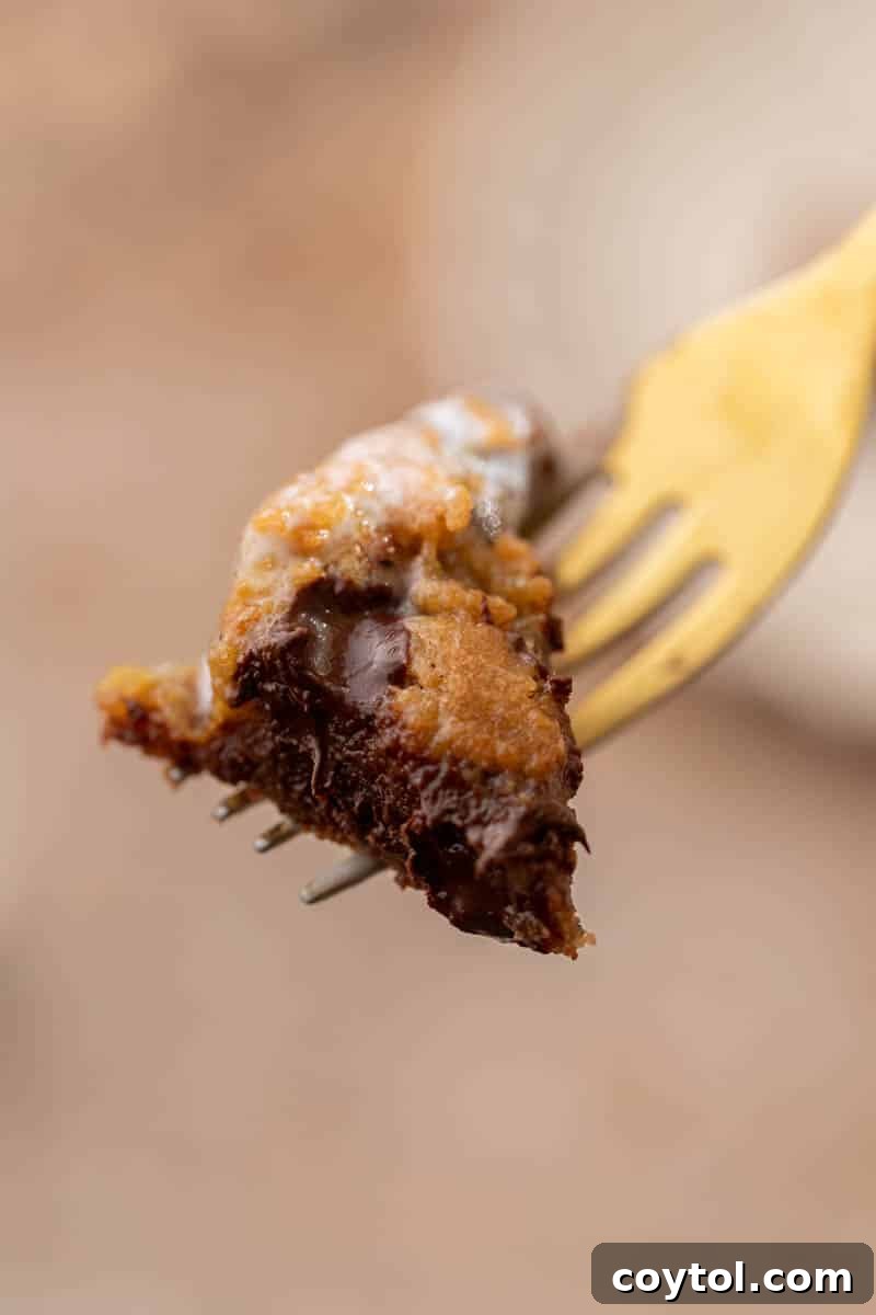 Chocolate chip cookie in a fork