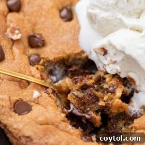 Chocolate chip skillet cookie