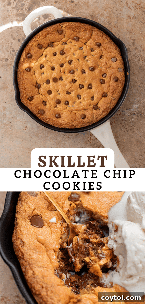 Skillet chocolate chip cookie