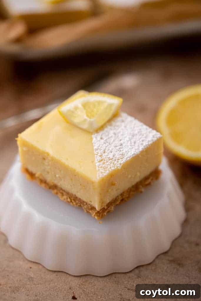 Tangy lemon bars with graham cracker crust
