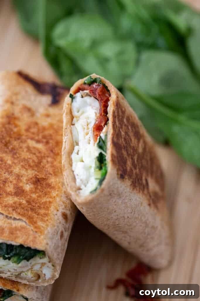 Homemade Starbucks Spinach Feta Wrap 9 Starbucks egg white wrap sliced in half