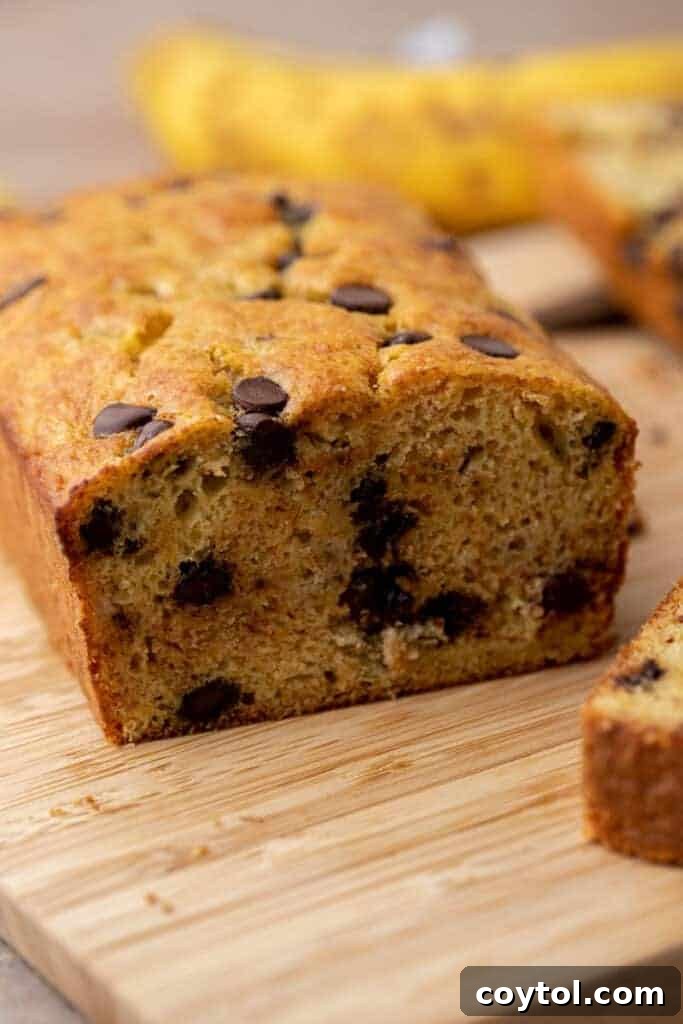 Golden brown cake mix banana bread fresh out of the oven, cooling in a loaf pan.
