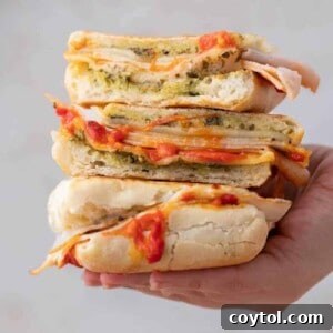 Stack of Starbucks turkey provolone panini