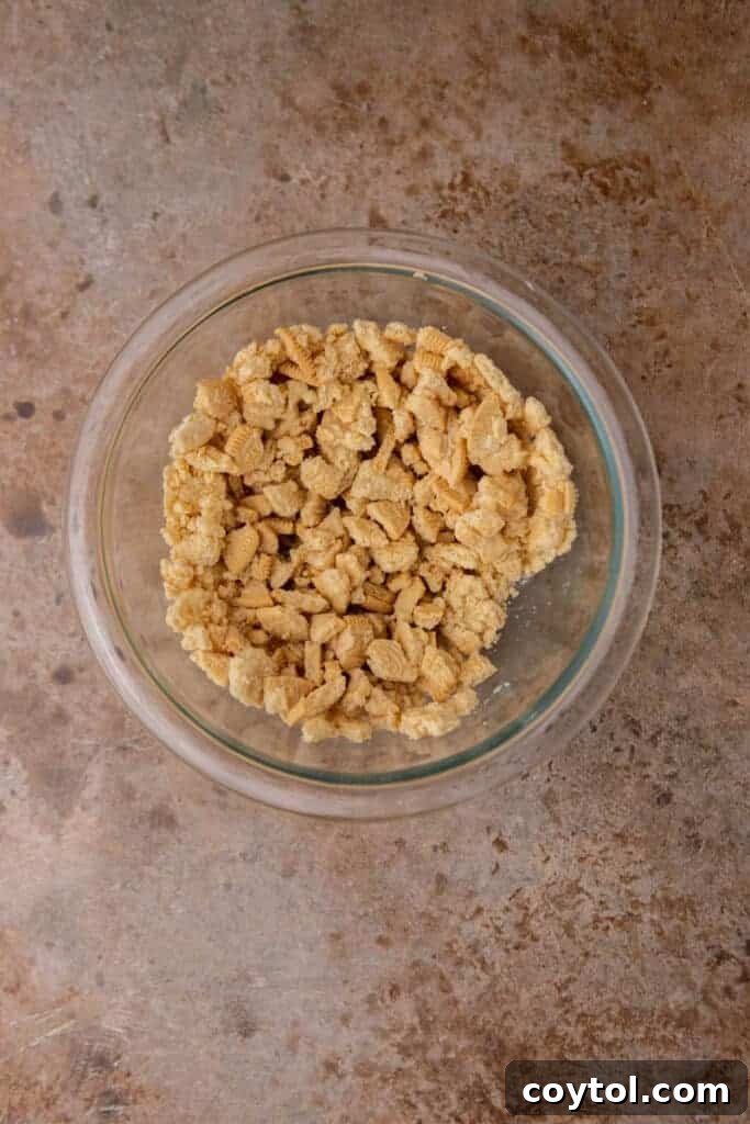Easy Homemade Strawberry Shortcake McFlurry 4 Crushed golden oreos in a bowl