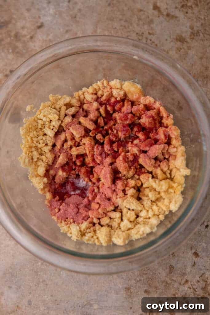 Easy Homemade Strawberry Shortcake McFlurry 5 Strawberry shortcake crunch in a bowl