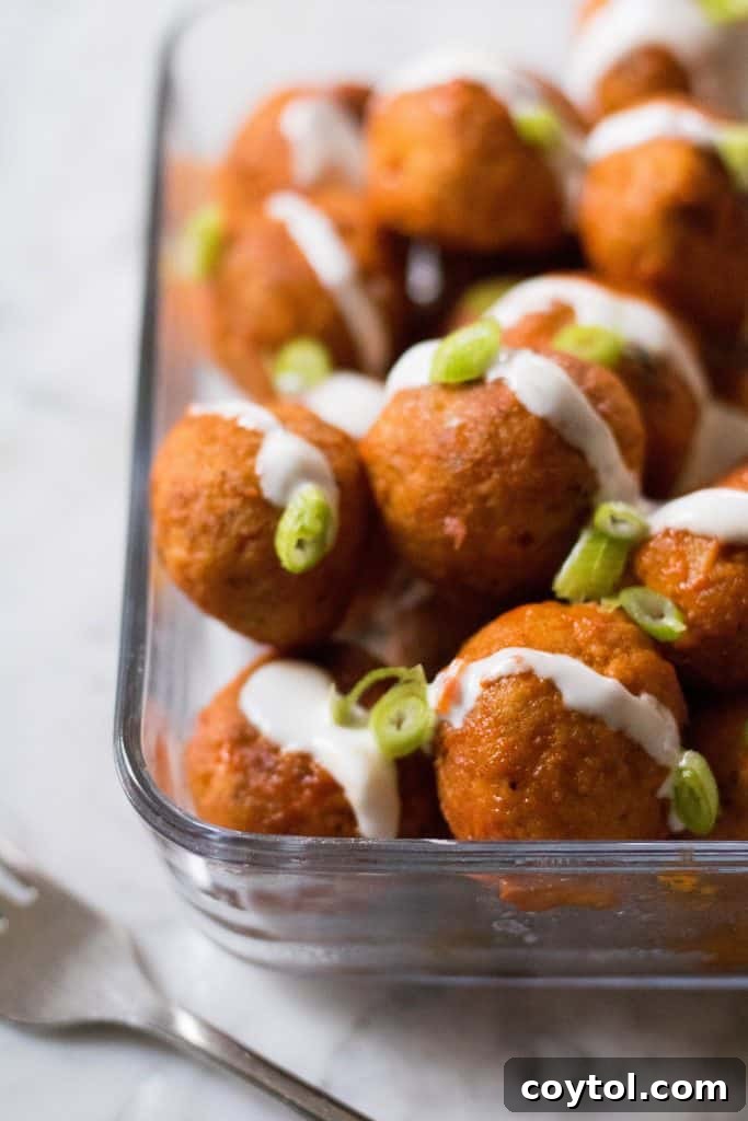 Delicious chicken buffalo meatballs. Healthy and good for you