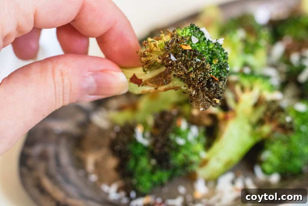 Crafting Vibrant Veggie Quinoa Sushi 16 Crispy air fryer broccoli with a sprinkle of parmesan cheese.