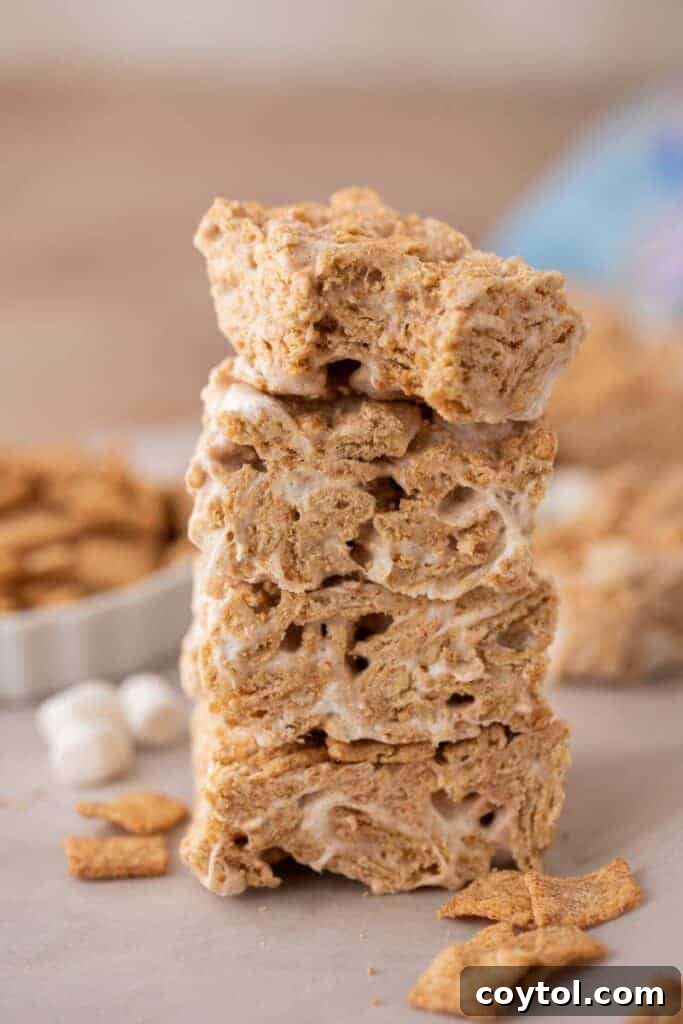Stack of cinnamon toast crunch bars