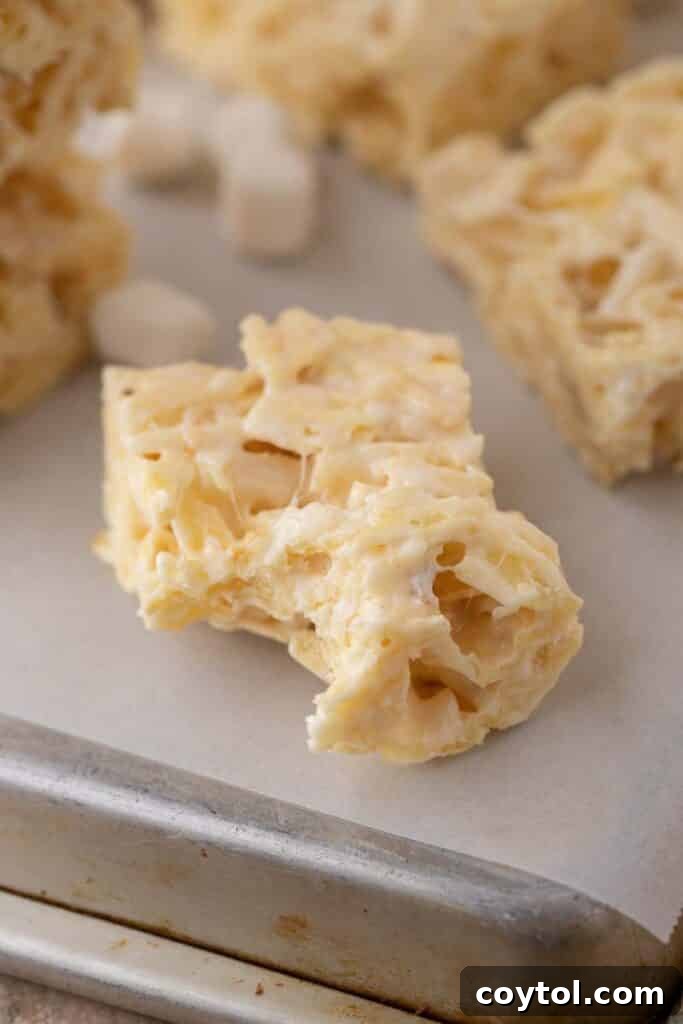 Ruffles marshmallow treat with a bite taken out of it