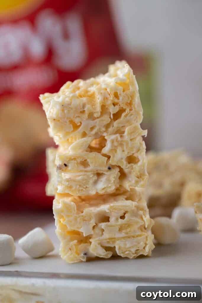Stack of ruffles marshmallow treats