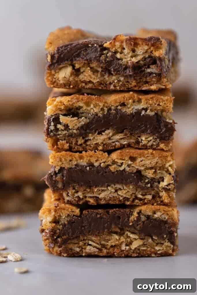 Stack of Starbucks oat fudge bars