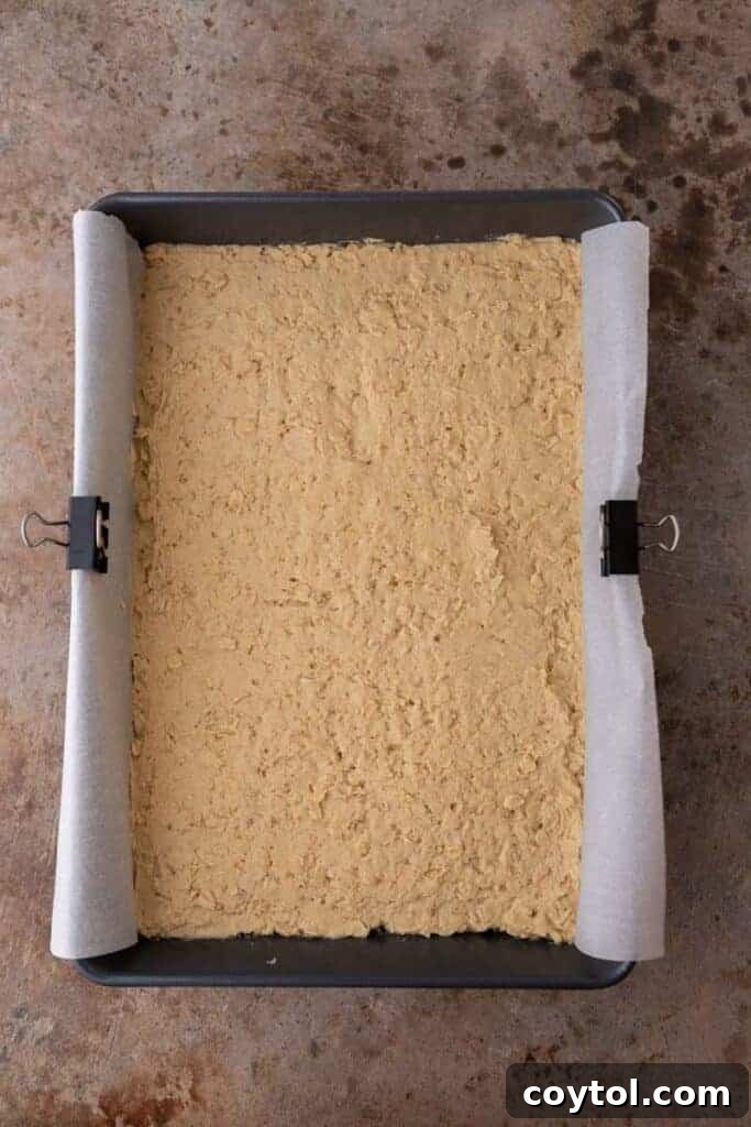Cookie dough in a pan