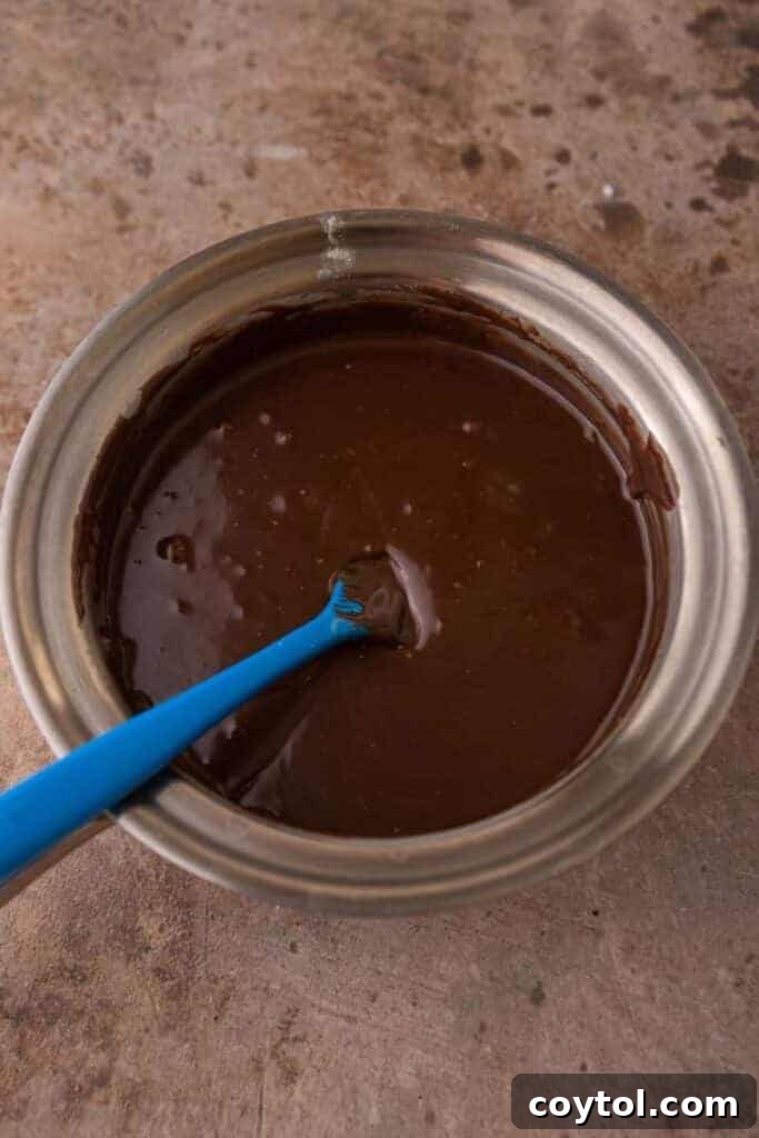 Chocolate fudge in a pot